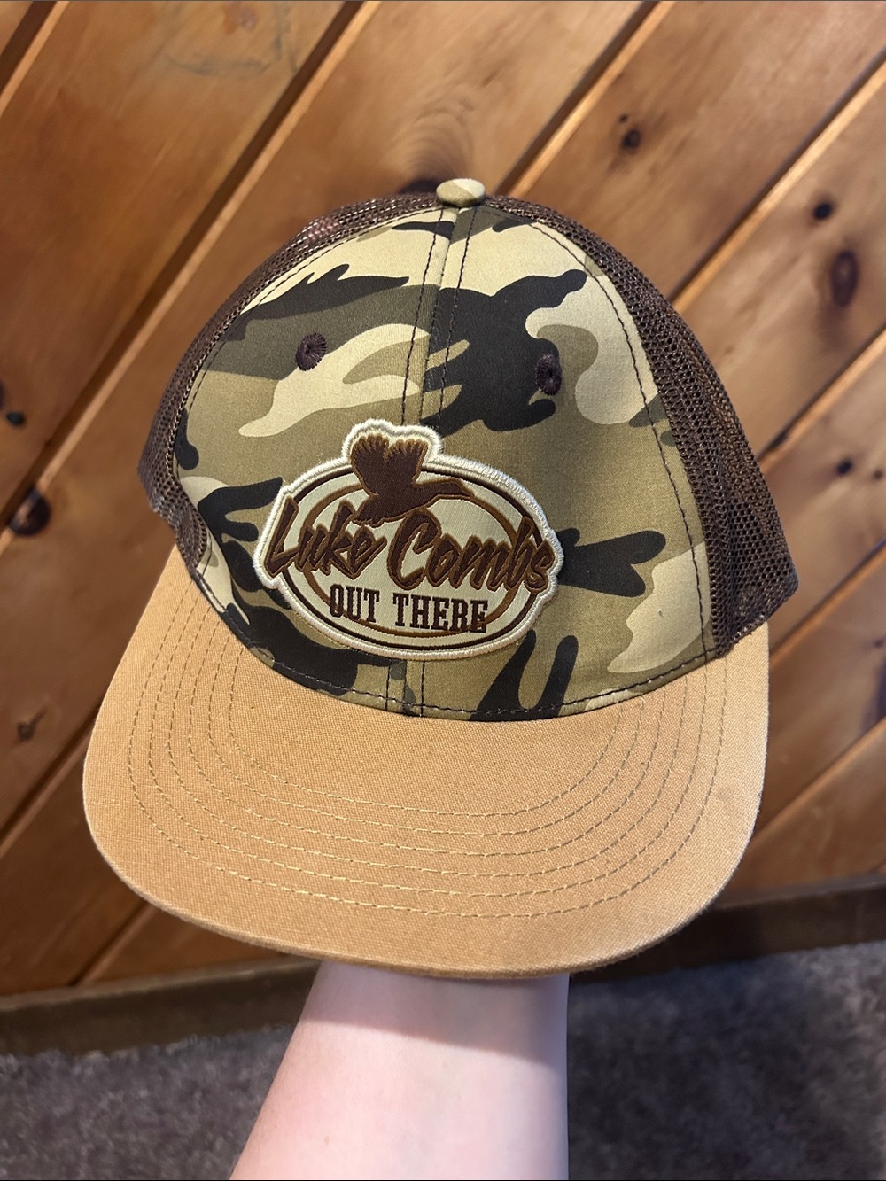 Luke Combs Out There Trucker Hat Camo Mesh Snapback